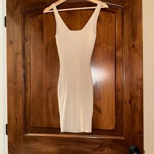 Promesa Cream Ribbed Dress